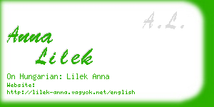 anna lilek business card
